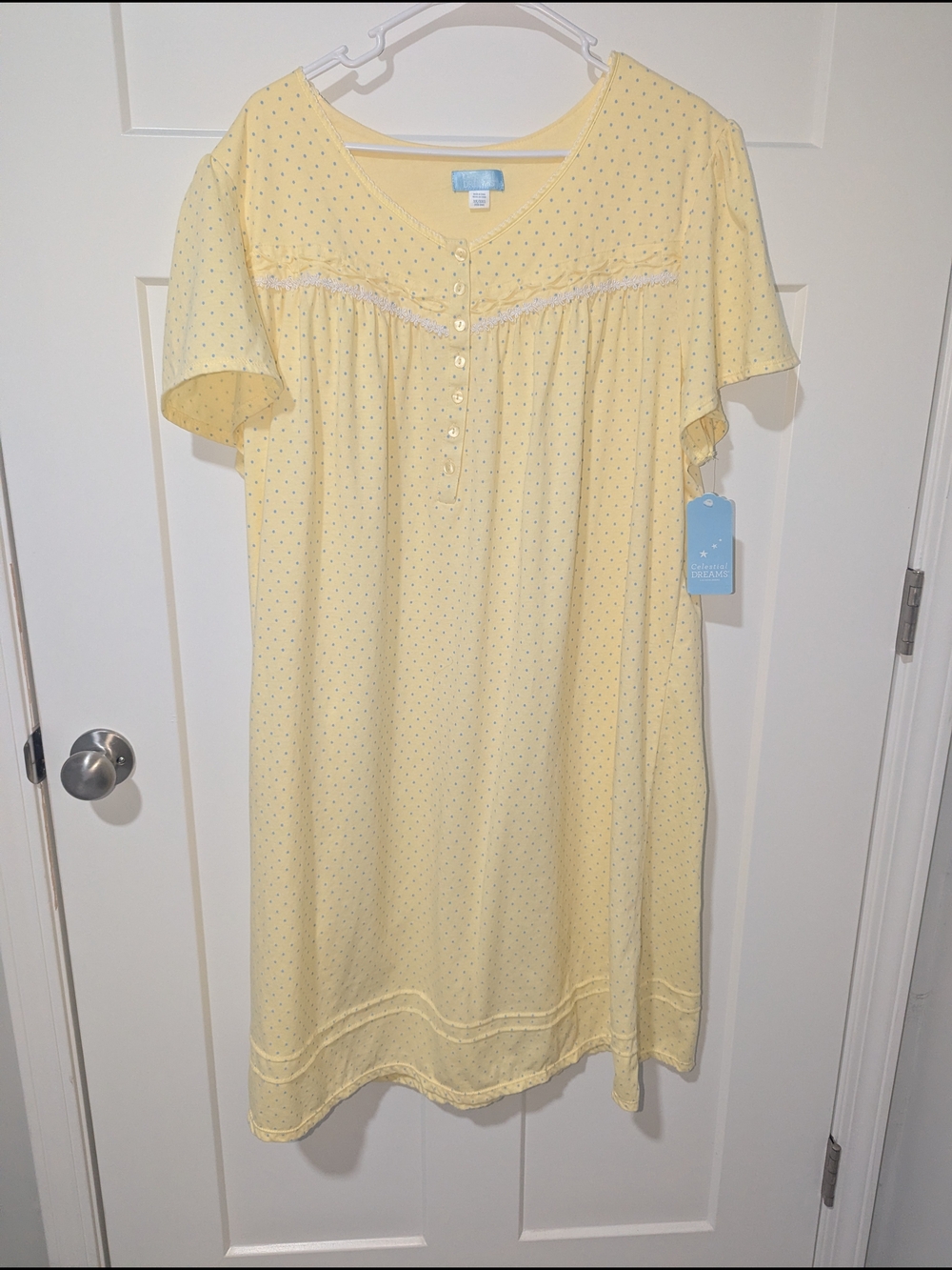 Dreams & Co. Yellow Short Sleeve Nightgown